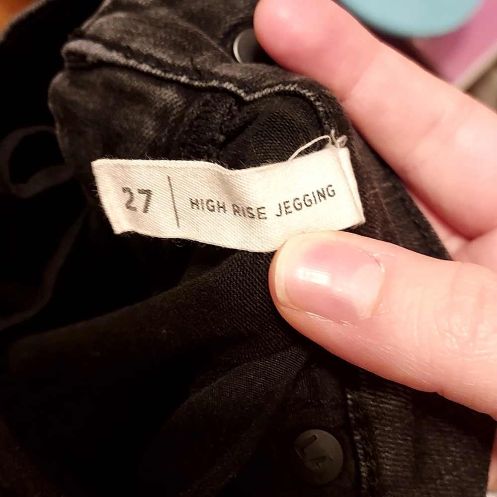 Pacsun Black Denim High Rise Cut Off Jegging - Picture 5 of 6